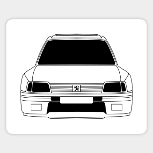 Peugeot 205 Black Outline Magnet